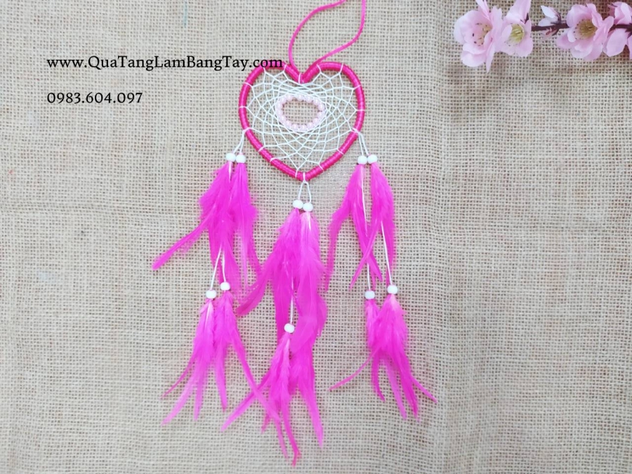 dreamcatcher trái tim hồng đậm